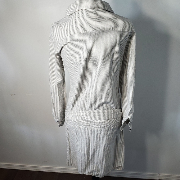 Vintage A.P.C. Striped Button Down Belted Dress 36 - Picture 2 of 6